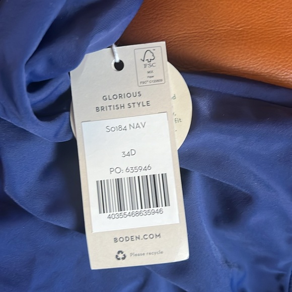 NWT Boden Sweetheart Cup Size Swimsuit Sz 34D Navy blue B1 - Picture 4 of 7